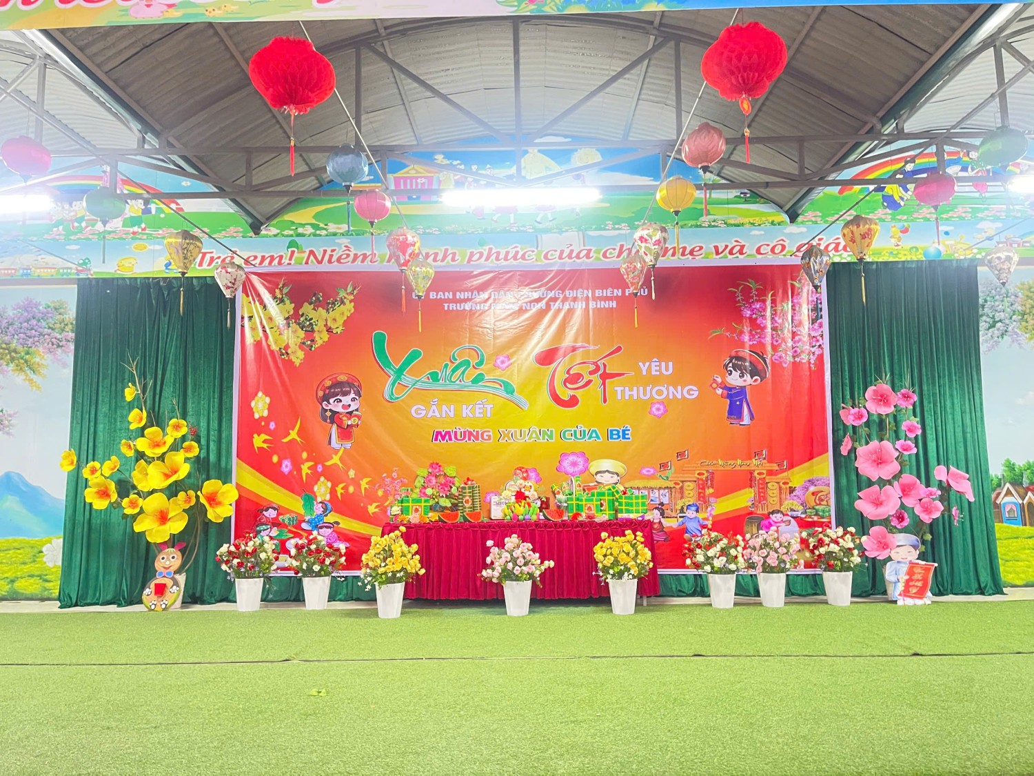 Cô và trò Trường Mầm non Thanh Bình  tổ chức các hoạt động chào xuân Bính ngọ 2026